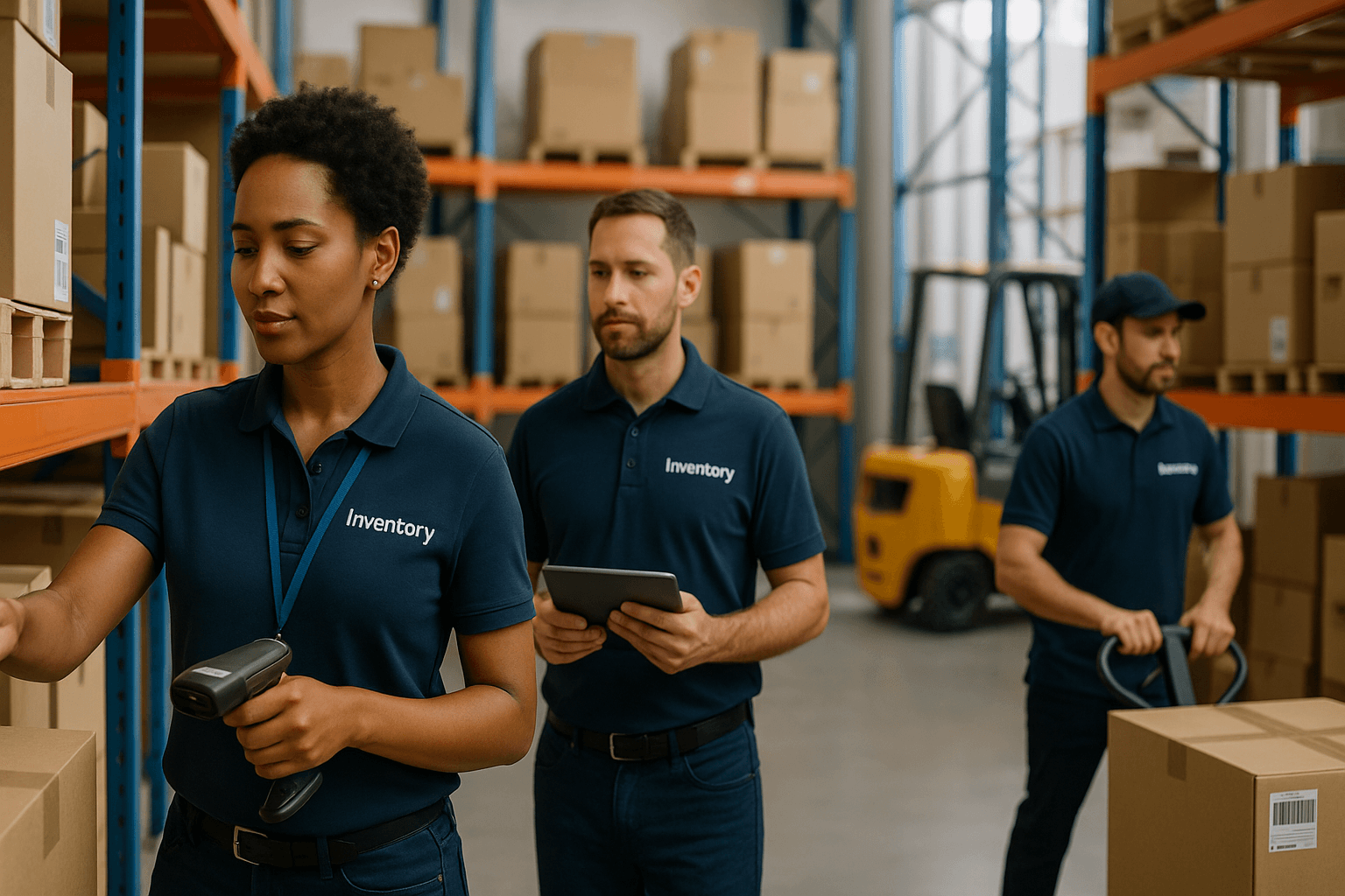 Operatore che scansiona un pacco